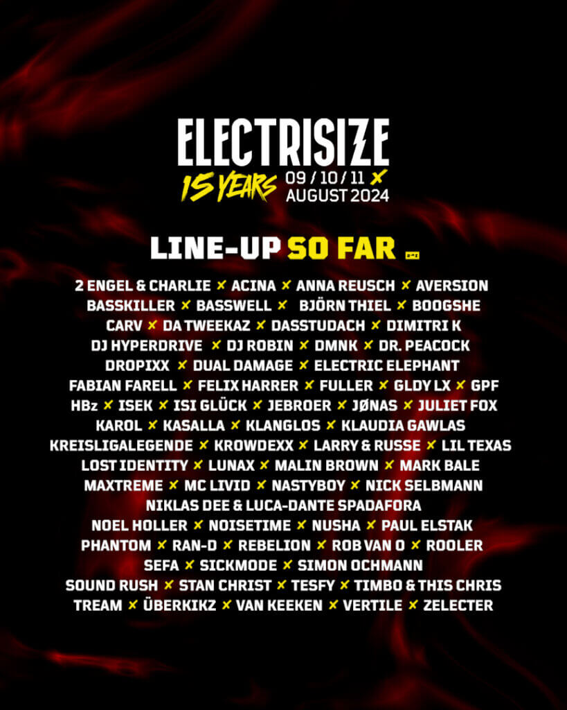 Line-up Electrisize Festival 2024